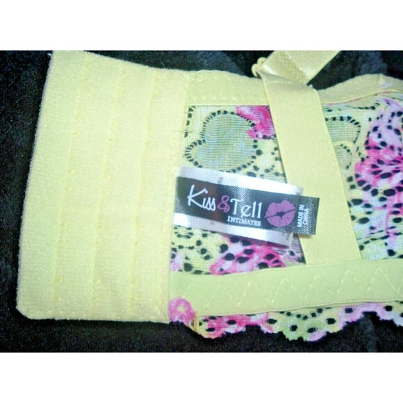 Kiss & Tell Yellow Red Green Floral Lace Bra 44D Wide Band, Intimate Apparel - Picture 6 of 11